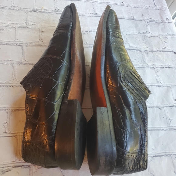STACEY ADAMS MEN'S SHOES SLIP-ON ALLIGATOR UPPER LEATHER BLACK SIZE 10 - Picture 5 of 7